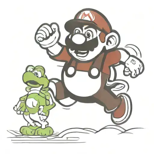 Super Mario Jumping And Running With Toad