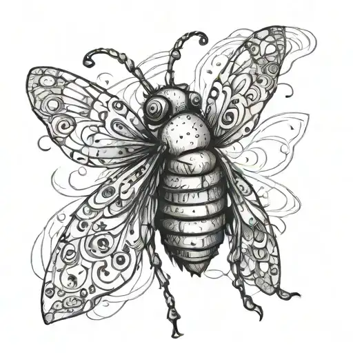 Rotten Moth Tattoo Design Combining Elements