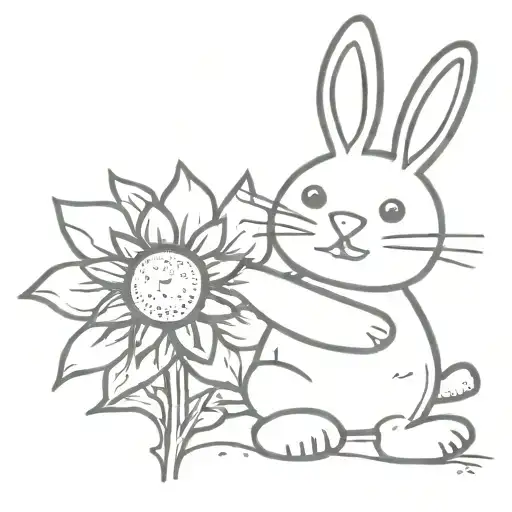 Rabbit Holding Sunflower