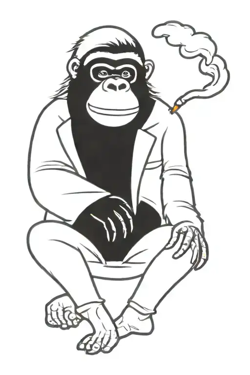 Gorilla Smoking Weed