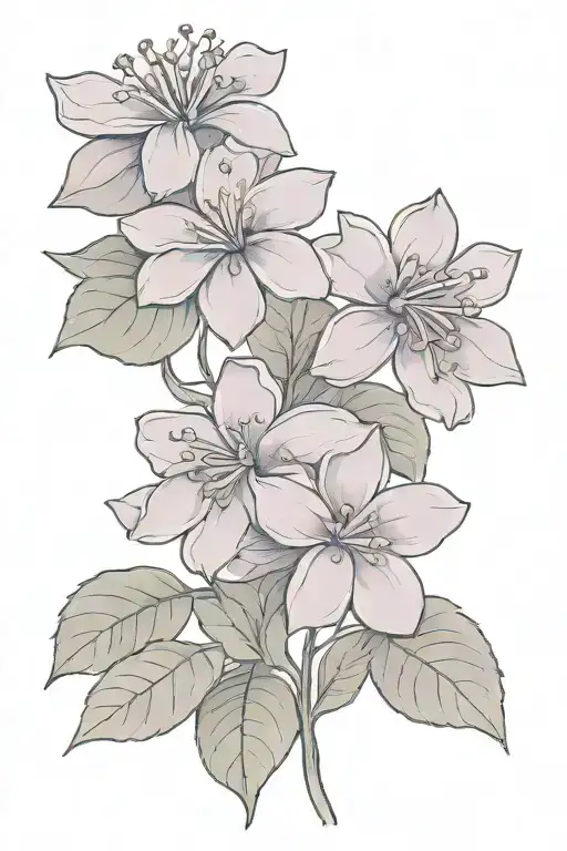 Three Lilac Flowers Blooming