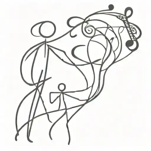 A Surreal Abstract Representation Of Love Intertwined With Music Notes