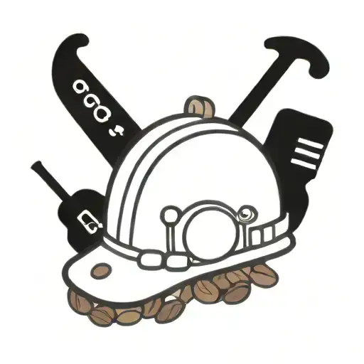 A Safety Helmet With Coffee Beans And Musical Instruments As Decorations