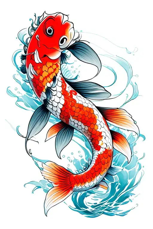 Zen Koi Fish Swimming Gracefully Navigating