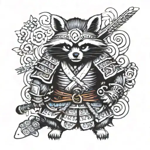 Racoon Samurai With Kabuto