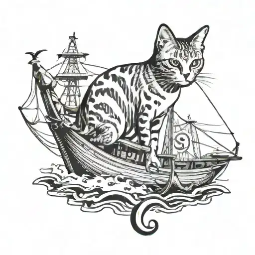 Abyssinian Cat Sailing Ship
