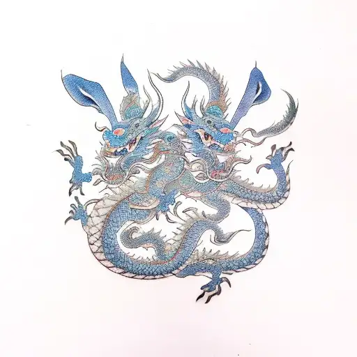 Chinese Zodiac Dragon And Chinese Zodiac Rabbit Color