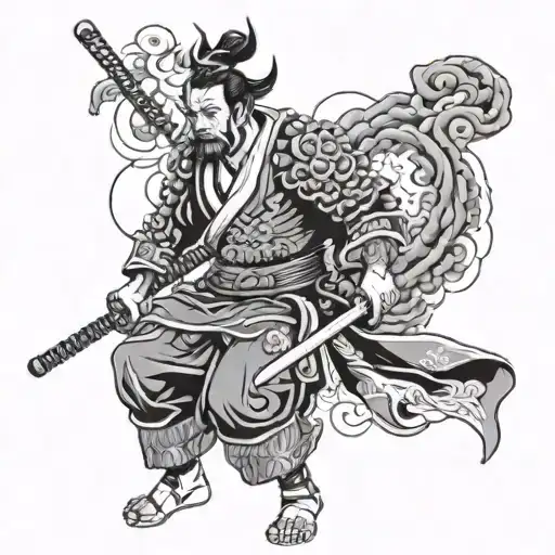 A Fusion Of Japanese Samurai And Godfather Symbolism In A Unique Tattoo Design