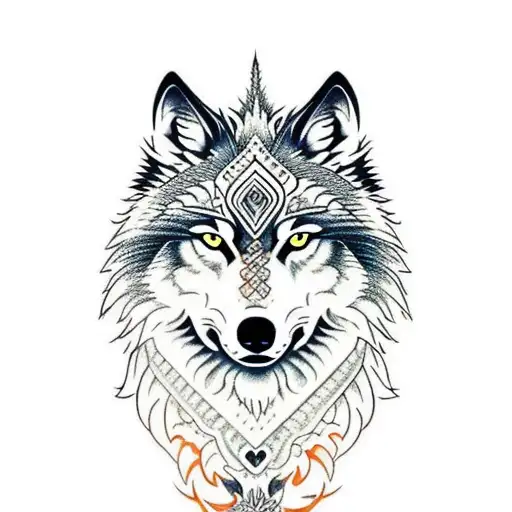 Wolf With Fenix Fighting