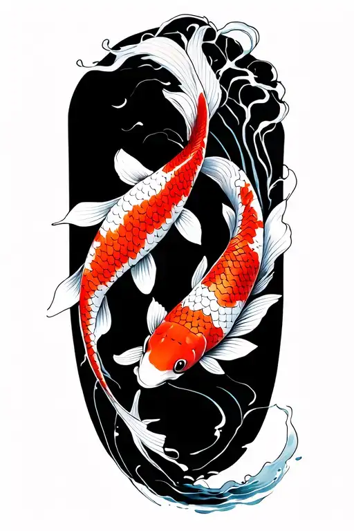 Zen Koi Fish Swimming Gracefully