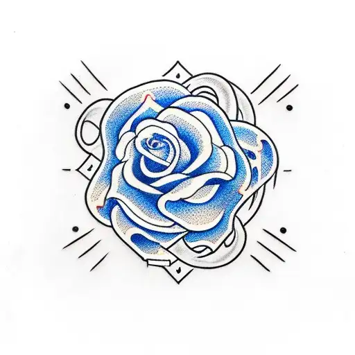 Anchor With Blue Rose