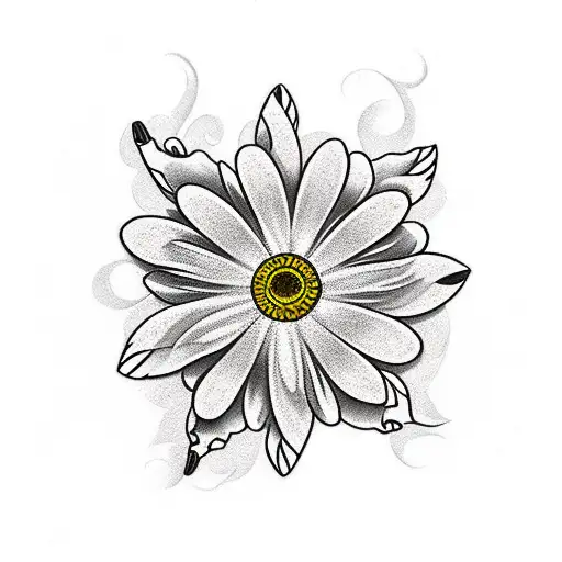 Daisy Flower With A Viking Dagger