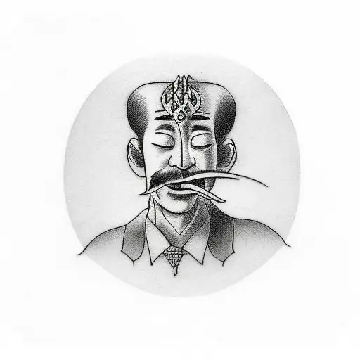 A Humorous Tattoo Of A Philosopher Magician Performing Tricks With A Witty Quote