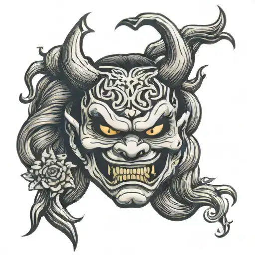 Halloween Pumpkin Oni Mask