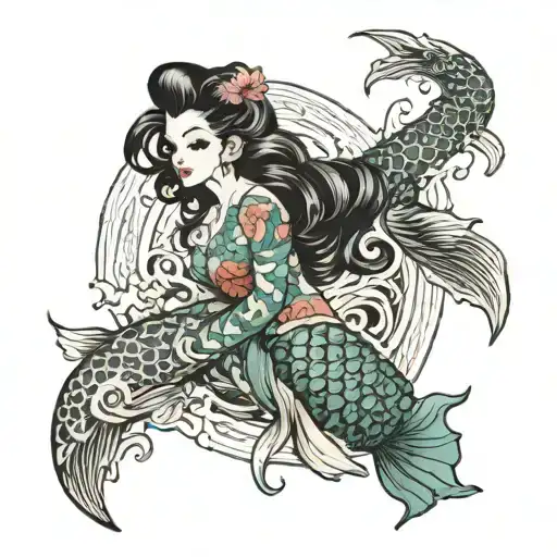 Mermaid Pin Up Style