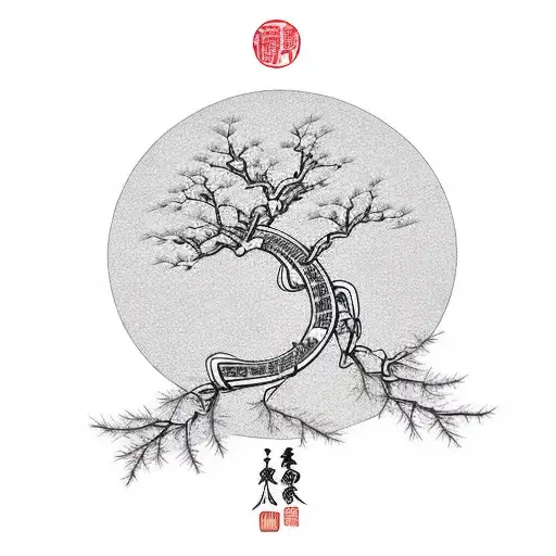 A Tree With Branches Shaped Like Musical Notes And A Full Moon In The Background