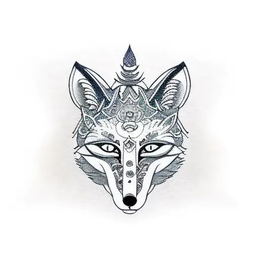 Fox With Kitsune Mask