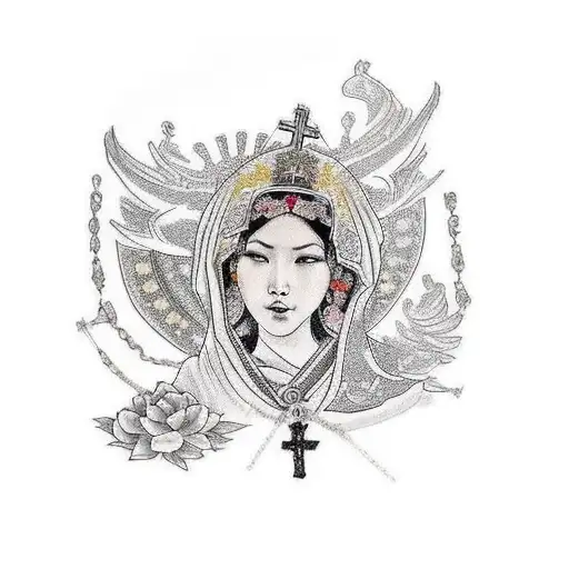 Virgen Del Valle With A Rosary