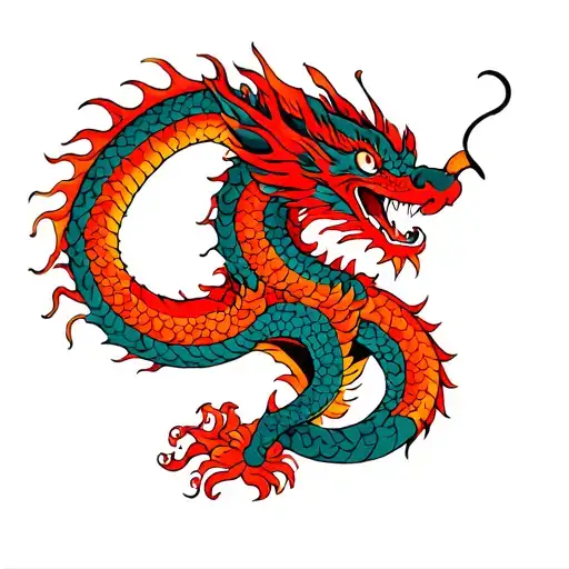 Red And Orange Dragon