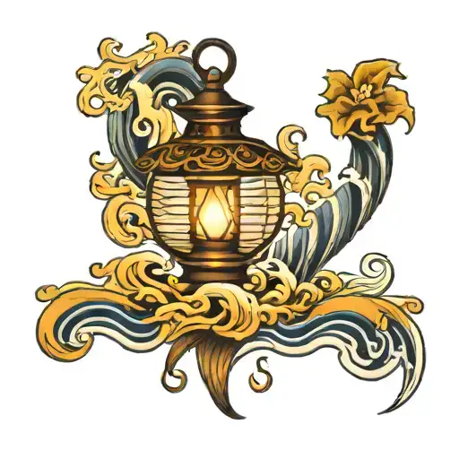 Lantern Above Water Waves