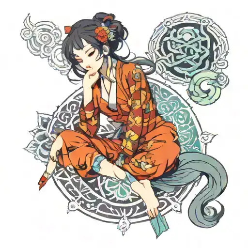 Chakra Anime Girl Cute Sexy Color