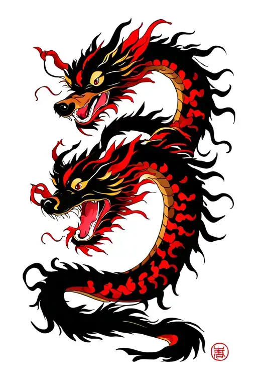 Dog Dragon Yin Yan