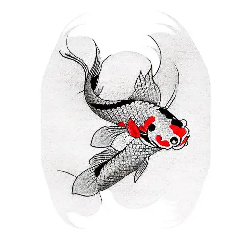 Tattoo Of Koi Fish Black And Red