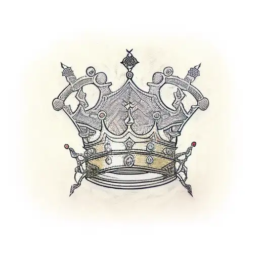 King's Crown With His Sword
