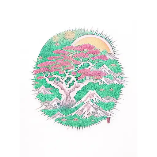 Forest With A Rising Sun