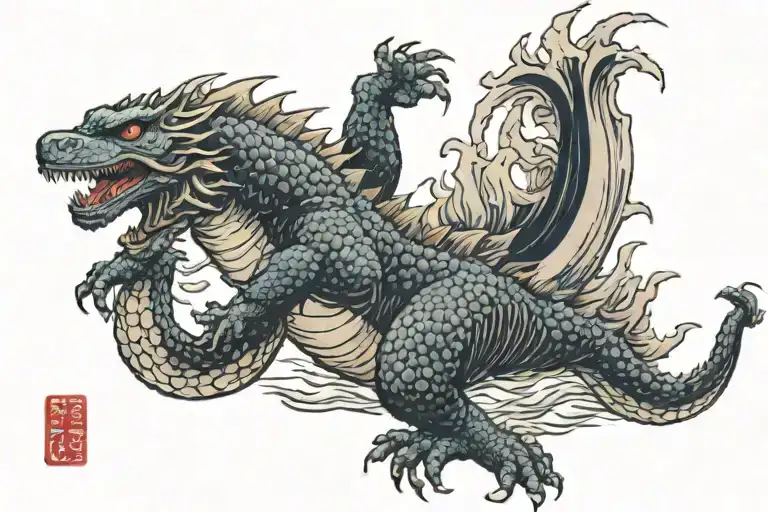 Godzilla Stalking A Navy Ship