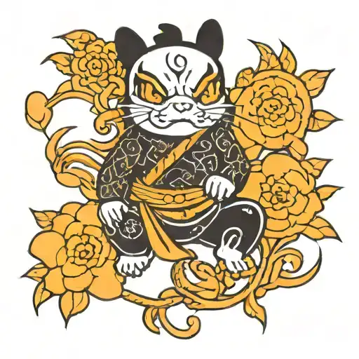 A Blackwork Tattoo Featuring A Cartoon Character From Your Childhood Memories