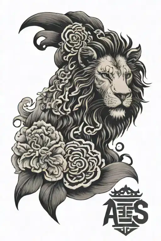 Black And White Front Lion Face With The Ags Letters On It