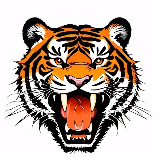 Tiger With A Darmon In His Mouth