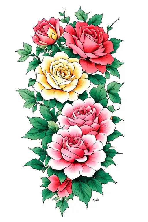 Roses And Penta Flowers