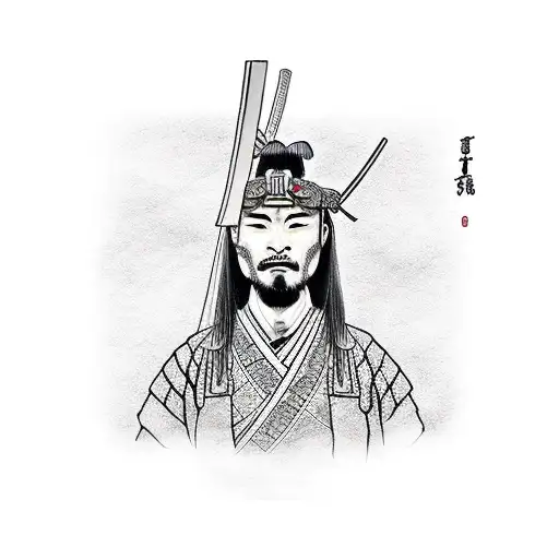 Samurai Warrior Standing Sword Colour