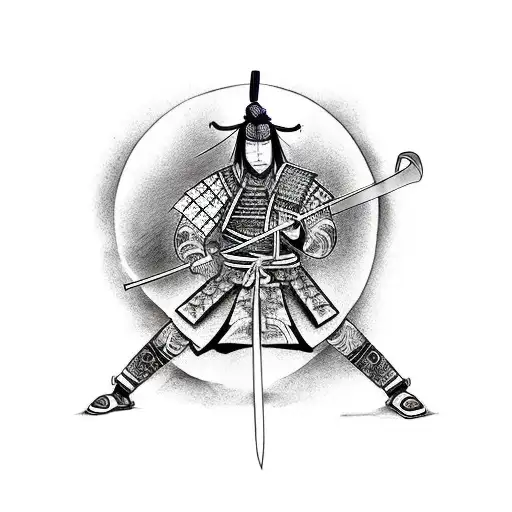 Samurai Warrior Standing Sword