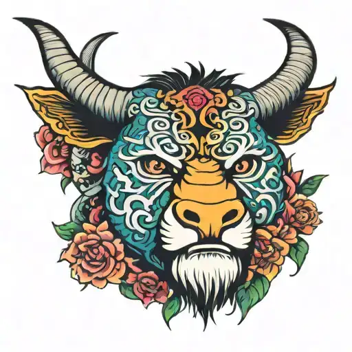 Colored Tattoo Similar To Cono Mcgregor Chest Tattoo But With Bull