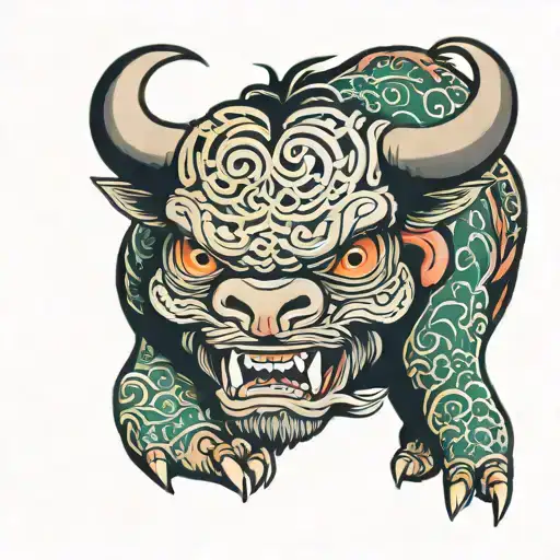 Colored Tattoo Similar To Cono Mcgregor Chest Tattoo But With Angry Bull