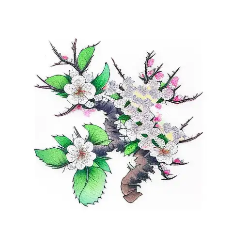 Watercolor Cherry Blossoms Small