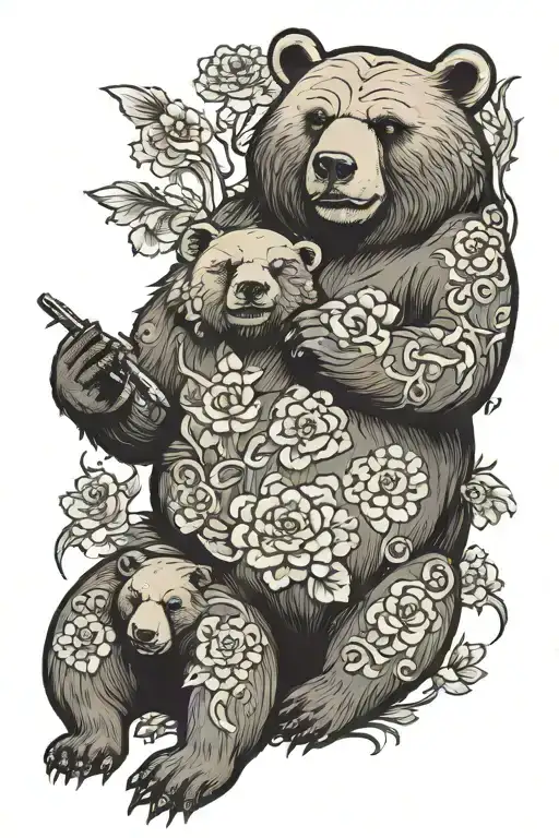 Full Body Bear With Two Heads