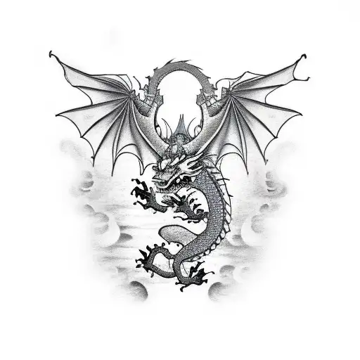 Dragon With Samurai And The Punisher