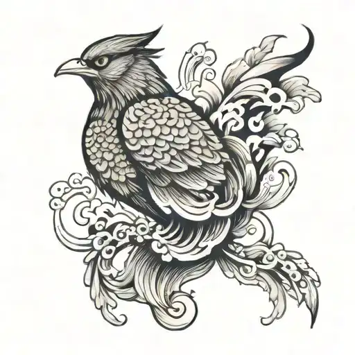 A Phoenix Praying And Alone