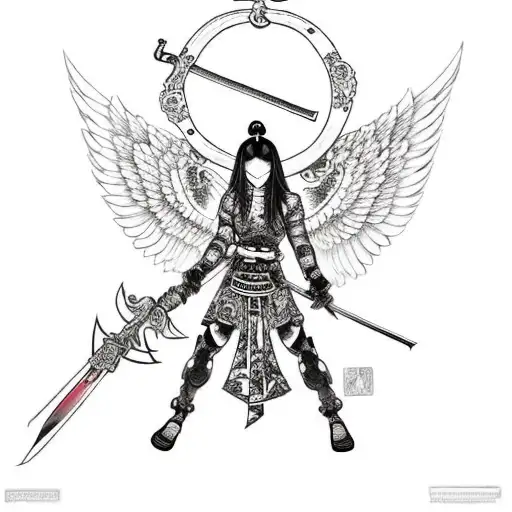 Fallen Angel With Sword And Shield