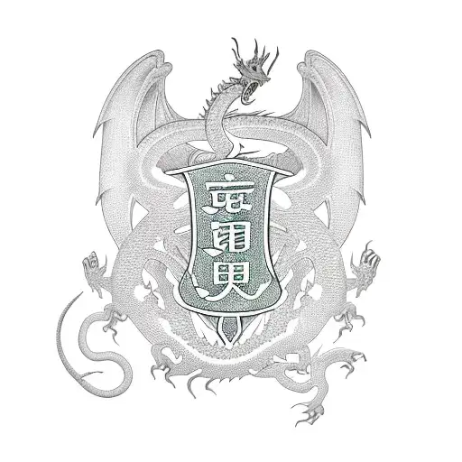 Rod Of Asclepius With A Dragon And Scalpel