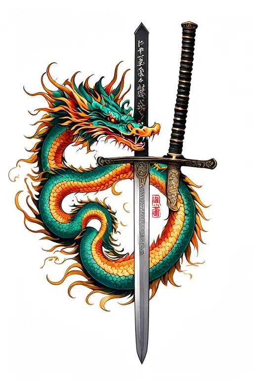 Dragon Samurai Katana Sword