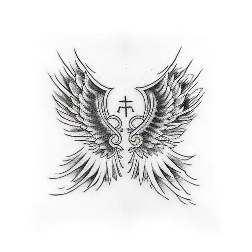 999 With Angel Wings And A Holo On Forearm