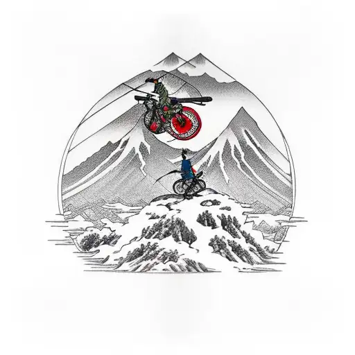 Craken Holding A Mountain Bicycle With The Lettering Trapas As The Bottom