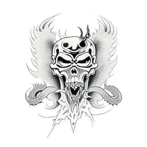 Grim Reaper And Crow With A Dragon Face For Arm Sleeve