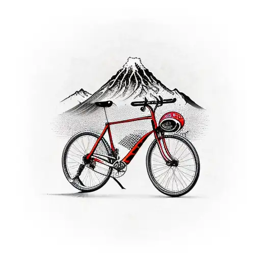 Vintage Mountain Bike With The Word Trapas Cycles And A Serpent Background