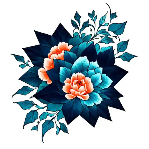 Geometric Floral Sleeve